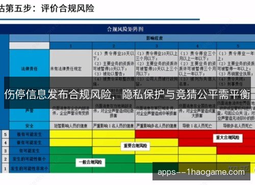 伤停信息发布合规风险，隐私保护与竞猜公平需平衡